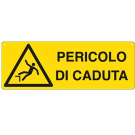 Cartello Pericolo di caduta - A - PVC adesivo 350x125 mm